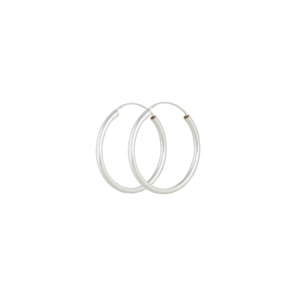 Sterling Silver Thick Hoop Earrings