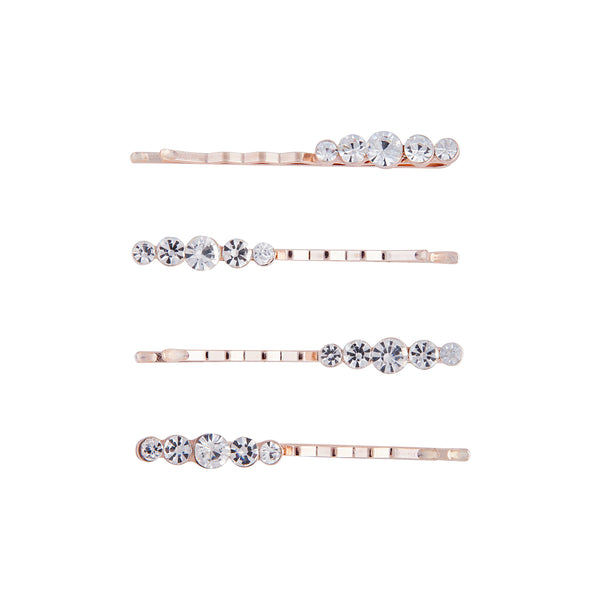 Rose Gold Crystal Round Pink 4-Pack