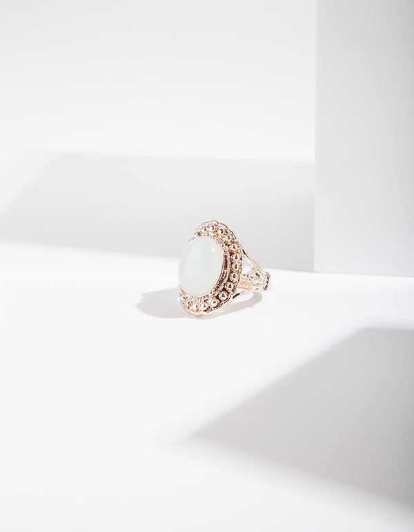 Rose Gold Fine Cut-Out Semi-Precious Ring