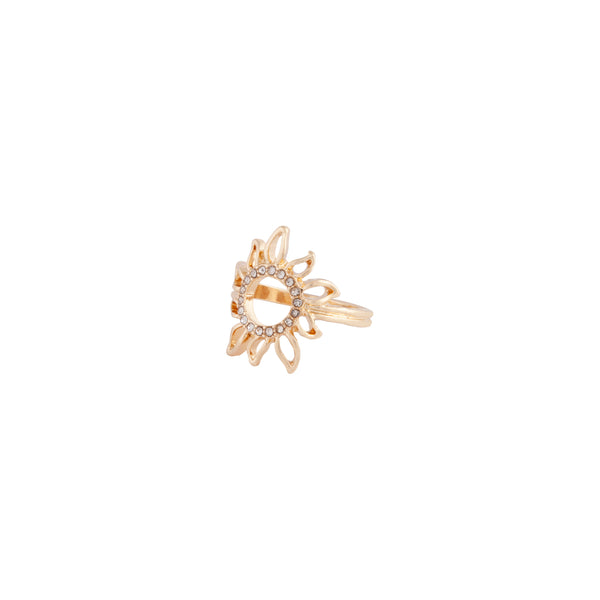 Gold Diamante Open Sun Ring