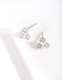 Sterling Silver Diamante Star Cluster Stud Earrings - link has visual effect only