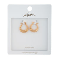 Gold Plated Sterling Silver Bamboo Hoop Earrings - link has visual effect only