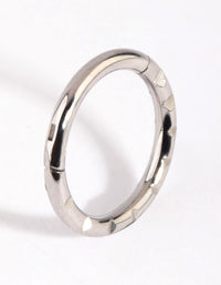 Silver Diamond Cut Hinged Cartilage Ring - link has visual effect only