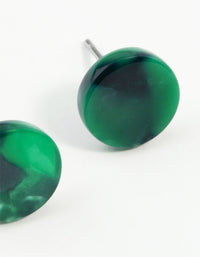 Green Resin Mini Circle Stud Earrings - link has visual effect only