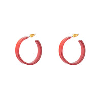 Red Clear Acrylic Swirl Hoop Earrings - link has visual effect only