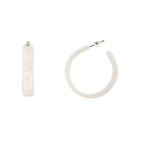 White Acrylic Swirl 3/4 Hoop Earrings - link has visual effect only