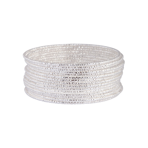 Silver Diamond Cut Bangle Pack