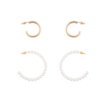 Gold Pearl Hoop Pack Earring - link has visual effect only