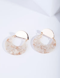 Gold Neutral Crescent Acrylic Earrings - link has visual effect only