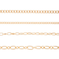 Gold Multi Chain Link Choker Pack - link has visual effect only