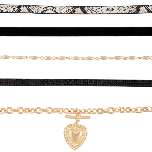 Black Snake Print Choker Pack