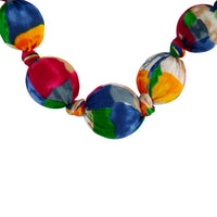 Gold & Fabric Covered Ball Necklace - link has visual effect only