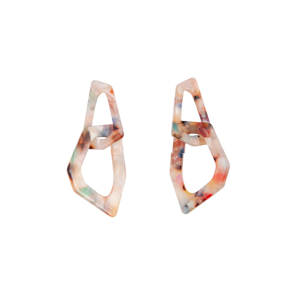 Multicoloured Acrylic Double Link Earring