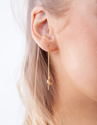 Gold Plated Sterling Silver Moon Thread Earrings - link has visual effect only