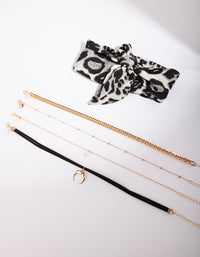 Leopard Scarf Gold Choker Pack - link has visual effect only