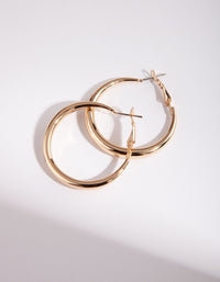 Gold Medium 40mm Hoop Earring - link has visual effect only