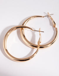 Gold Medium 40mm Hoop Earring - link has visual effect only