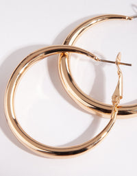 Gold Medium 40mm Hoop Earring - link has visual effect only