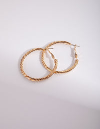 Gold Twist 40mm Hoop Earring - link has visual effect only