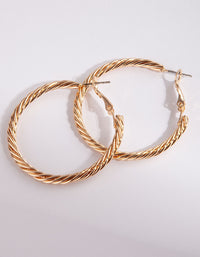 Gold Twist 40mm Hoop Earring - link has visual effect only