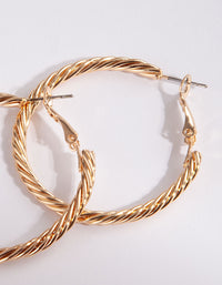 Gold Twist 40mm Hoop Earring - link has visual effect only