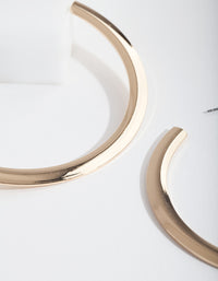 Gold Large Flat Hoop Earrings - link has visual effect only