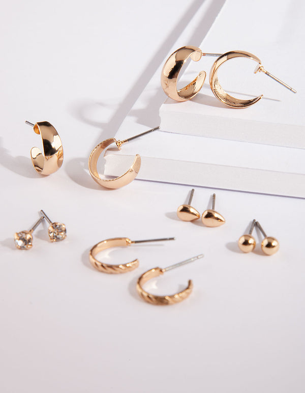 Gold Stud Sleeper Earring 6-Pack