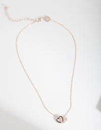 Rose Gold Double Heart Necklace - link has visual effect only