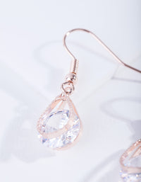 Rose Gold Teardrop Diamante Earrings - link has visual effect only