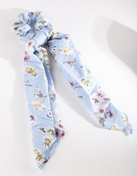 Blue Floral Long Scarf Scrunchie - link has visual effect only