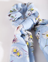 Blue Floral Long Scarf Scrunchie - link has visual effect only