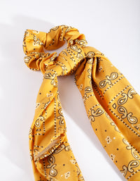 Yellow Paisley Scarf Scrunchie - link has visual effect only