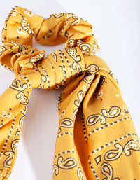 Yellow Paisley Scarf Scrunchie - link has visual effect only