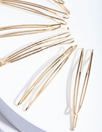 Gold Zig Zag Hair Slide 6-Pack - link has visual effect only