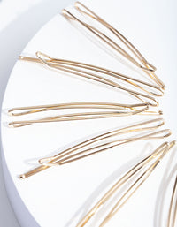 Gold Zig Zag Hair Slide 6-Pack - link has visual effect only