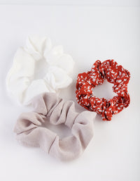 Floral Linen Scrunchie Pack - link has visual effect only