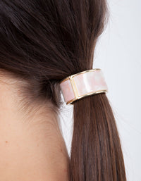 Pink Pearlescent Acrylic Ponytail Cuff - link has visual effect only