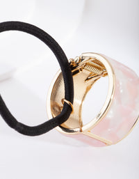 Pink Pearlescent Acrylic Ponytail Cuff - link has visual effect only