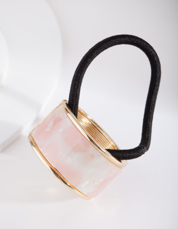 Pink Pearlescent Acrylic Ponytail Cuff