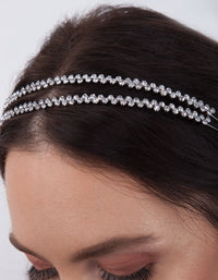 Crystal Gunmetal Double Banded Headband - link has visual effect only