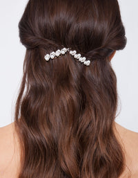 Pearl & Diamante Silver Zig Zag Hair Pin Pack - link has visual effect only