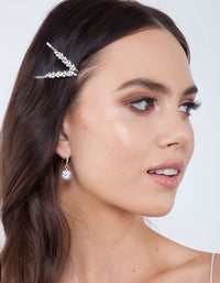 Silver Round-cut Crystal Hair Pin 4-Pack - link has visual effect only