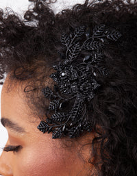 Black Diamante Floral Comb - link has visual effect only