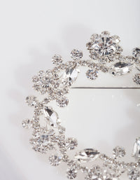 Diamante Floral Wreath Brooch - link has visual effect only