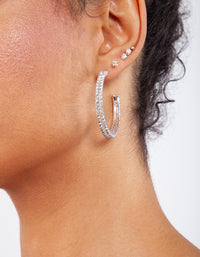 Double Row Diamante Hoop Earrings - link has visual effect only