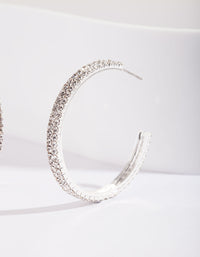 Double Row Diamante Hoop Earrings - link has visual effect only