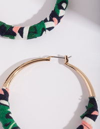 Printed Material Gold Hoop Earring - link has visual effect only