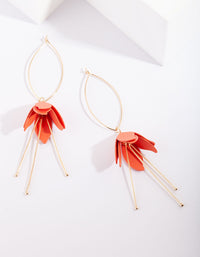 Coral Flower Gold Drop Earrings - link has visual effect only