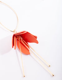 Coral Flower Gold Drop Earrings - link has visual effect only