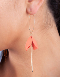 Coral Flower Gold Drop Earrings - link has visual effect only